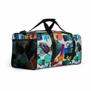 Colorful Print Duffle bag - all over print duffle bag white right front c e d b - Shujaa Designs