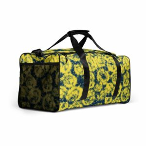 Yellow Tie Dye Duffle bag - all over print duffle bag white right front c d c - Shujaa Designs