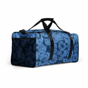 Blue Tie Dye Duffle bag - all over print duffle bag white right front c df be - Shujaa Designs