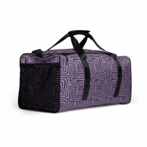 Purple Geometric Print Duffle bag - all over print duffle bag white right front c f ca d - Shujaa Designs
