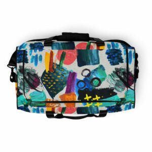 Colorful Print Duffle bag - all over print duffle bag white top c e d c c - Shujaa Designs