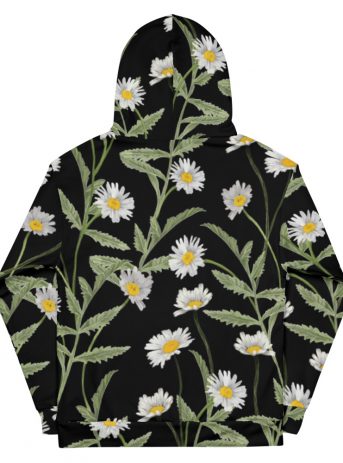 Floral Print Unisex Hoodie - all over print unisex hoodie white back d f - Shujaa Designs