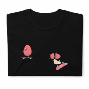 Skateboarding Eggs Short-Sleeve Unisex T-Shirt - unisex basic softstyle t shirt black front d c cfce - Shujaa Designs