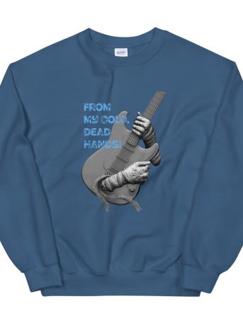 From My Cold Dead Hands Unisex Sweatshirt - unisex crew neck sweatshirt indigo blue front d e b - Shujaa Designs