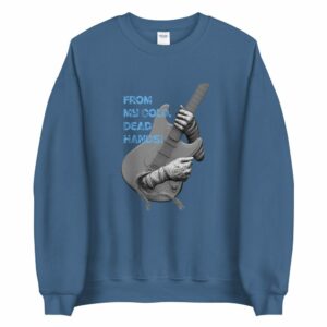 From My Cold Dead Hands Unisex Sweatshirt - unisex crew neck sweatshirt indigo blue front d e d ad - Shujaa Designs