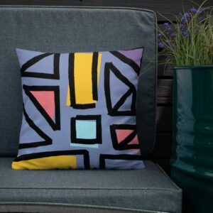 Abstract Geometric Print Premium Pillow - all over print premium pillow x back lifestyle c c b b - Shujaa Designs