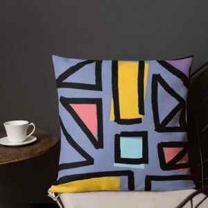 Abstract Geometric Print Premium Pillow - all over print premium pillow x back lifestyle c c b - Shujaa Designs