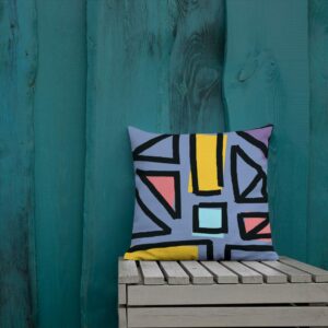 Abstract Geometric Print Premium Pillow - all over print premium pillow x front lifestyle c c af - Shujaa Designs