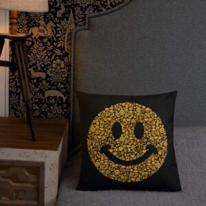 Smiley Premium Pillow - all over print premium pillow x front lifestyle a e e - Shujaa Designs