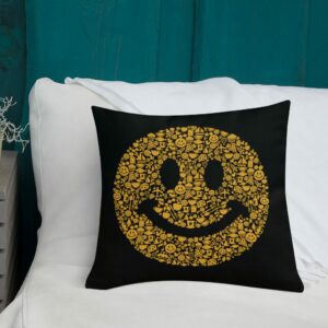 Smiley Premium Pillow - all over print premium pillow x front lifestyle a e f f - Shujaa Designs