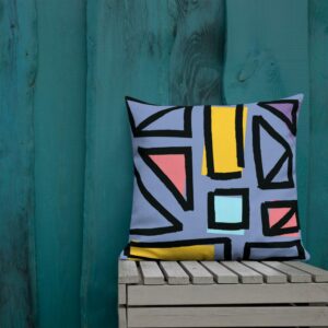 Abstract Geometric Print Premium Pillow - all over print premium pillow x back lifestyle c c b - Shujaa Designs