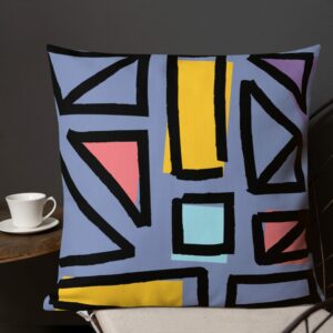 Abstract Geometric Print Premium Pillow - all over print premium pillow x back lifestyle c c b d - Shujaa Designs