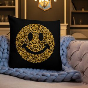 Smiley Premium Pillow - all over print premium pillow x front lifestyle a e ca - Shujaa Designs