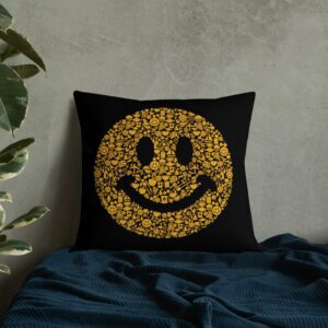 Smiley Premium Pillow - all over print premium pillow x front lifestyle a e f - Shujaa Designs