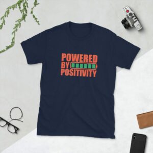 Powered by Positivity Unisex T-Shirt - unisex basic softstyle t shirt navy front ed e - Shujaa Designs