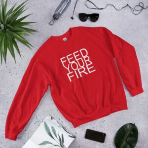 Feed Your Fire Unisex Sweatshirt - unisex crew neck sweatshirt red front f bbc - Shujaa Designs