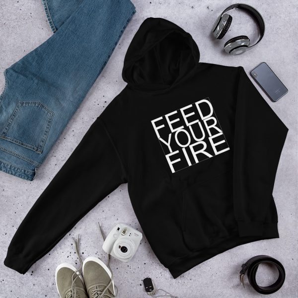 Feed Your Fire Unisex Hoodie - unisex heavy blend hoodie black front dc bbf - Shujaa Designs