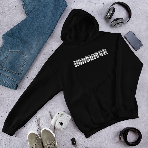 Imagineer Unisex Hoodie - unisex heavy blend hoodie black front dcd cd - Shujaa Designs