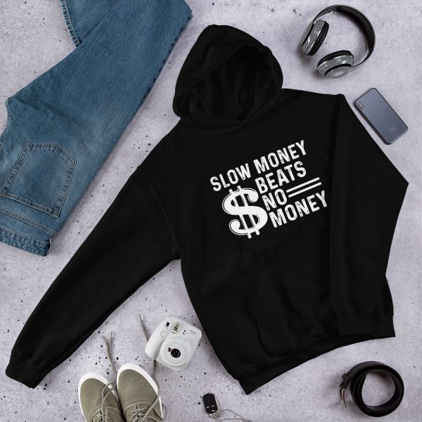 Slow Money Unisex Hoodie - unisex heavy blend hoodie black front dd ffe f f - Shujaa Designs