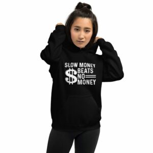 Slow Money Unisex Hoodie - unisex heavy blend hoodie black front dd ffe - Shujaa Designs