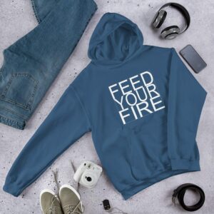 Feed Your Fire Unisex Hoodie - unisex heavy blend hoodie indigo blue front dc f - Shujaa Designs