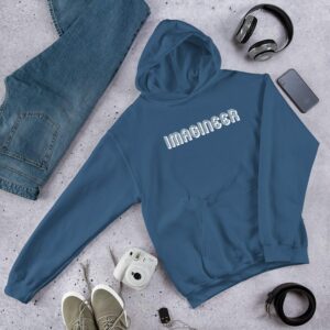 Imagineer Unisex Hoodie - unisex heavy blend hoodie indigo blue front dcd e - Shujaa Designs