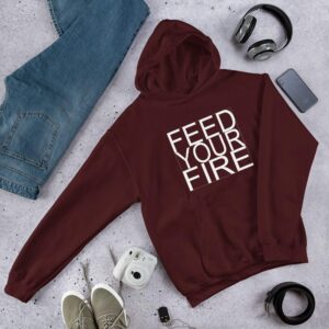 Feed Your Fire Unisex Hoodie - unisex heavy blend hoodie maroon front dc c - Shujaa Designs