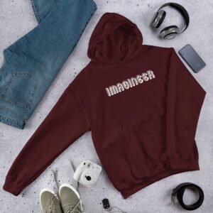 Imagineer Unisex Hoodie - unisex heavy blend hoodie maroon front dcd d - Shujaa Designs