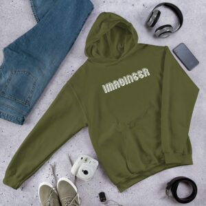Imagineer Unisex Hoodie - unisex heavy blend hoodie military green front dcd db - Shujaa Designs