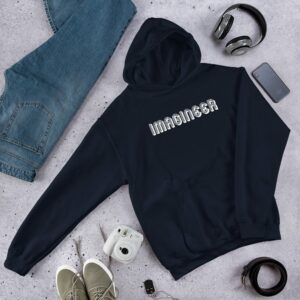 Imagineer Unisex Hoodie - unisex heavy blend hoodie navy front dcd - Shujaa Designs