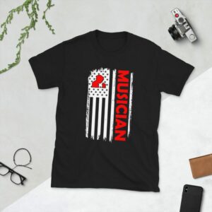 American Musician Short-Sleeve Unisex T-Shirt - unisex basic softstyle t shirt black front b - Shujaa Designs
