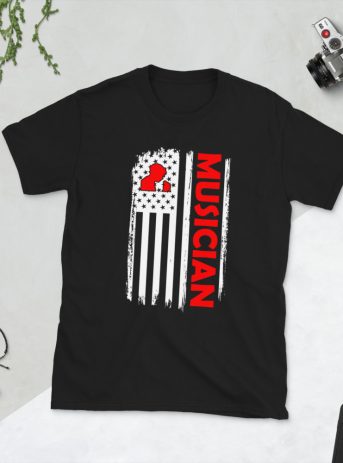 American Musician Short-Sleeve Unisex T-Shirt - unisex basic softstyle t shirt black front b - Shujaa Designs