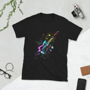 Paint Splash Strat Short-Sleeve Unisex T-Shirt - unisex basic softstyle t shirt black front b baeacb - Shujaa Designs