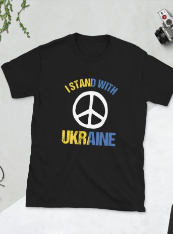 I Stand With Ukraine Short-Sleeve Unisex T-Shirt - unisex basic softstyle t shirt black front e dcc b - Shujaa Designs
