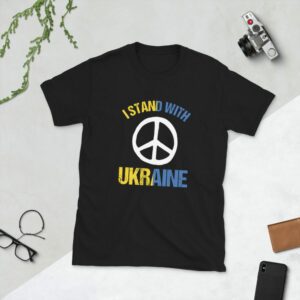 I Stand With Ukraine Short-Sleeve Unisex T-Shirt - unisex basic softstyle t shirt black front e d b - Shujaa Designs