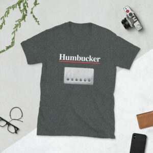 Humbucker Pickup Short-Sleeve Unisex T-Shirt - unisex basic softstyle t shirt dark heather front aa b - Shujaa Designs