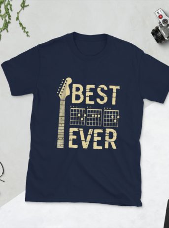 Best Ever Guitar Short-Sleeve Unisex T-Shirt - unisex basic softstyle t shirt navy front fd eb fe - Shujaa Designs