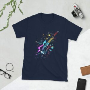 Paint Splash Strat Short-Sleeve Unisex T-Shirt - unisex basic softstyle t shirt navy front b baef - Shujaa Designs