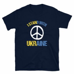 I Stand With Ukraine Short-Sleeve Unisex T-Shirt - unisex basic softstyle t shirt navy front e d a - Shujaa Designs