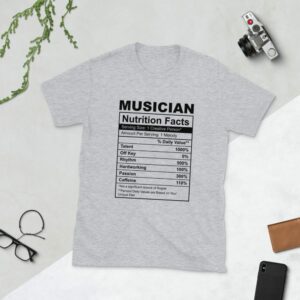 Musician Short-Sleeve Unisex T-Shirt - unisex basic softstyle t shirt sport grey front b e - Shujaa Designs