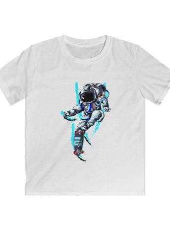 Astronaut Skateboarding Kids Softstyle Tee -  - Shujaa Designs