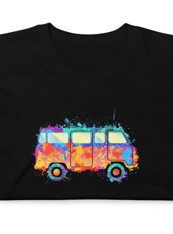 Watercolor Love Bus Short-Sleeve Unisex T-Shirt - unisex basic softstyle t shirt black front a cf e e - Shujaa Designs