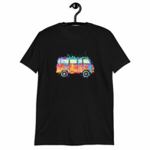 Watercolor Love Bus Short-Sleeve Unisex T-Shirt - unisex basic softstyle t shirt black front a cf a - Shujaa Designs