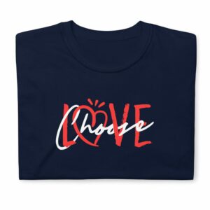Choose Love Short-Sleeve Unisex T-Shirt - unisex basic softstyle t shirt navy front fd ade - Shujaa Designs