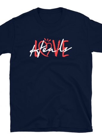 Love Heals Short-Sleeve Unisex T-Shirt - unisex basic softstyle t shirt navy front a f f - Shujaa Designs