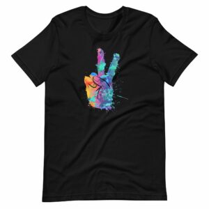 Watercolor Peace Sign Unisex t-shirt - unisex staple t shirt black front a b bd - Shujaa Designs