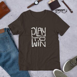 Play To Win Unisex t-shirt - unisex staple t shirt brown front c cfb d e - Shujaa Designs