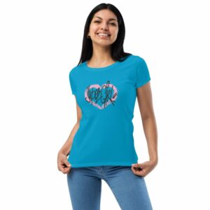 Super Girl Women’s fitted t-shirt - womens fitted t shirt turquoise front c b dd - Shujaa Designs