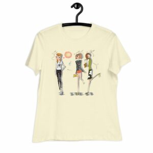 Three Fashionistas Women’s Relaxed T-Shirt - womens relaxed t shirt citron front c cd - Shujaa Designs
