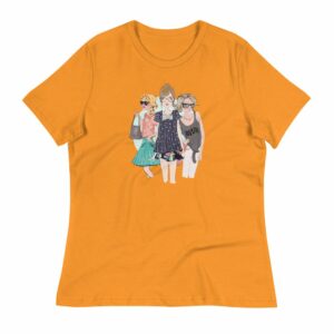 Fashion Girls Women’s Relaxed T-Shirt - womens relaxed t shirt heather marmalade front bf a ab - Shujaa Designs